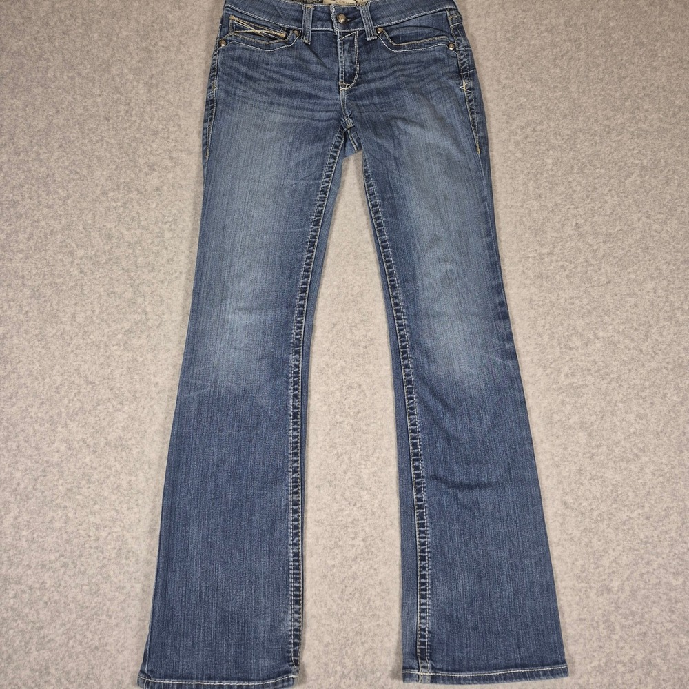 Ariat R.E.A.L. Denim Bootcut Jeans Womens 29L 31x34 Blue Stretch Western Riding